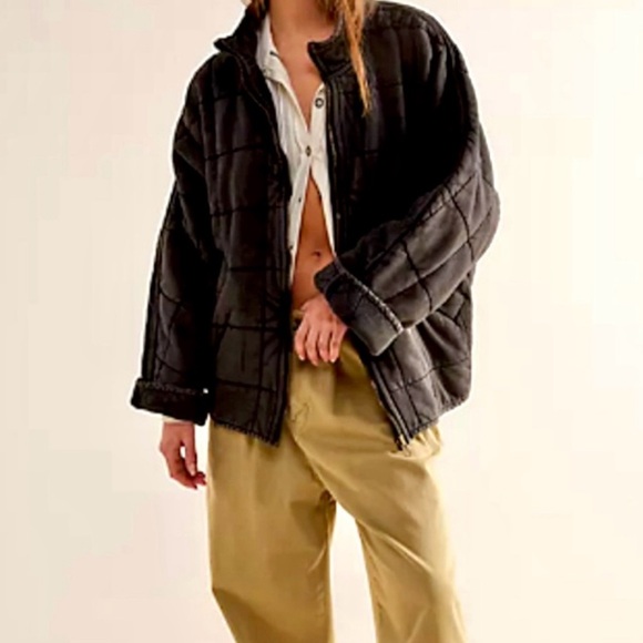 Gray Quilted ‘Dolman’ Zip-Up Jacket - Picture 2 of 6